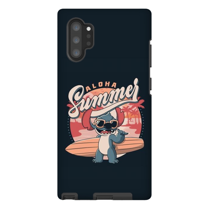 Galaxy Note 10 plus StrongFit Aloha Summer Funny Alien Beach by eduely