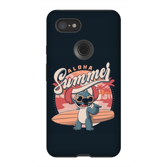 Pixel 3XL StrongFit Aloha Summer Funny Alien Beach by eduely