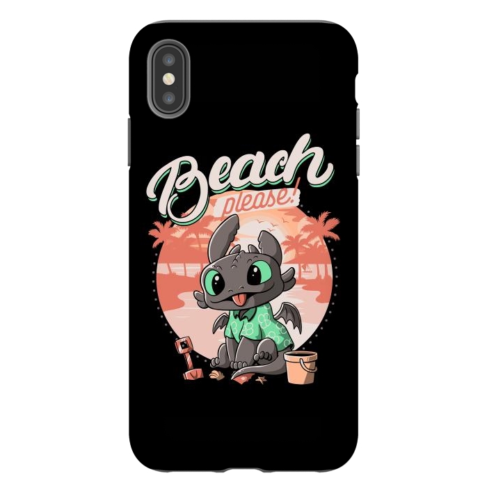 iPhone Xs Max StrongFit Summer Dragon Funny Beach Please by eduely