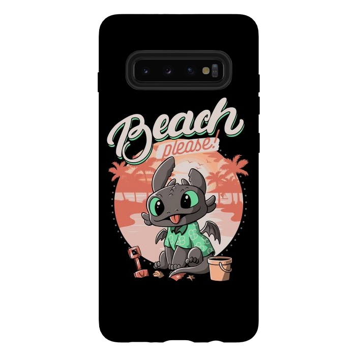Galaxy S10 plus StrongFit Summer Dragon Funny Beach Please by eduely