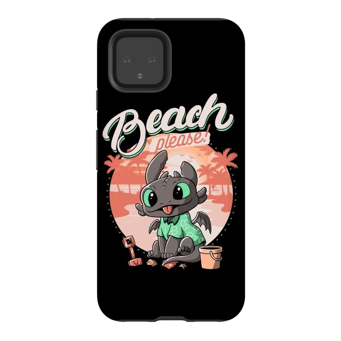 Pixel 4 StrongFit Summer Dragon Funny Beach Please by eduely