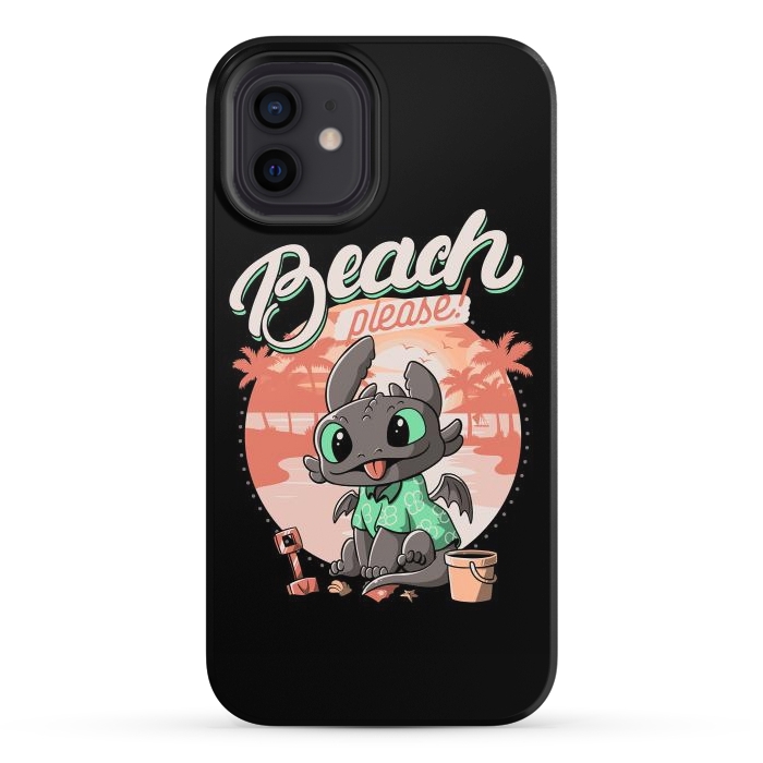 iPhone 12 StrongFit Summer Dragon Funny Beach Please by eduely
