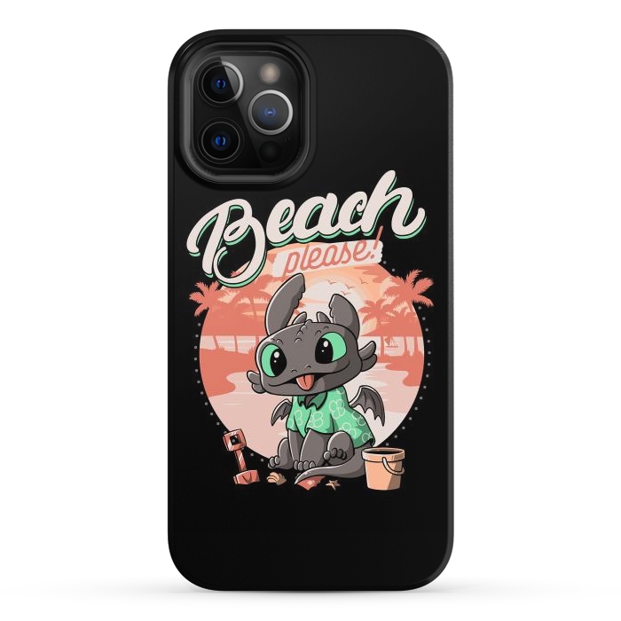 iPhone 12 Pro StrongFit Summer Dragon Funny Beach Please by eduely