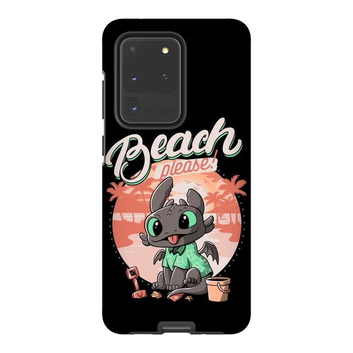 Galaxy S20 Ultra StrongFit Summer Dragon Funny Beach Please by eduely