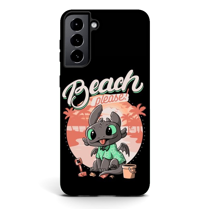 Galaxy S21 StrongFit Summer Dragon Funny Beach Please by eduely