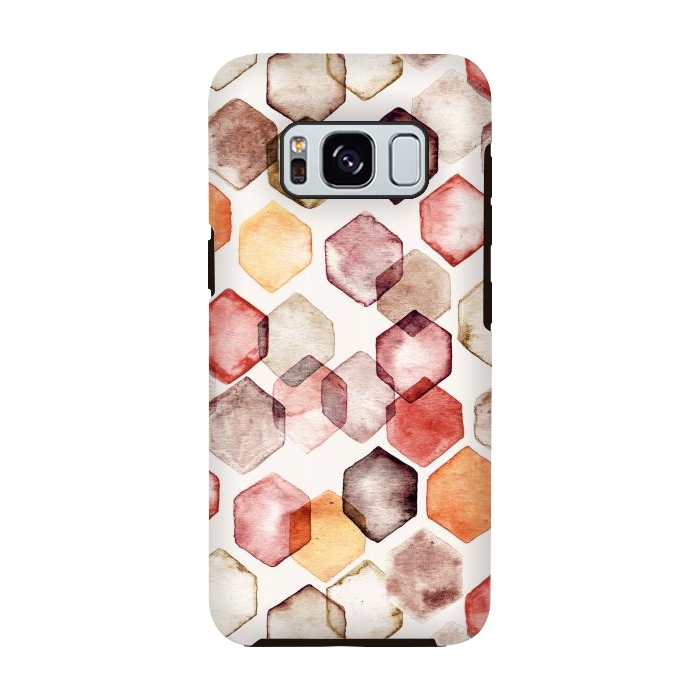Galaxy S8 StrongFit Autumn Bokeh - Watercolour Hexagons by Tangerine-Tane