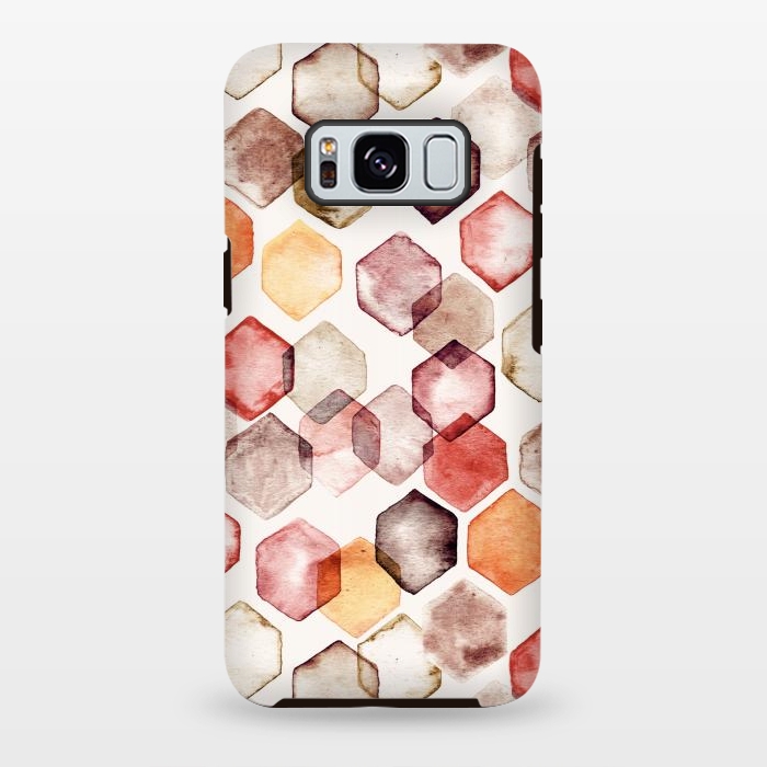 Galaxy S8 plus StrongFit Autumn Bokeh - Watercolour Hexagons by Tangerine-Tane