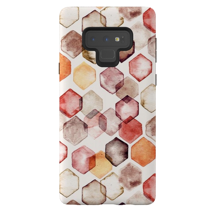 Galaxy Note 9 StrongFit Autumn Bokeh - Watercolour Hexagons by Tangerine-Tane
