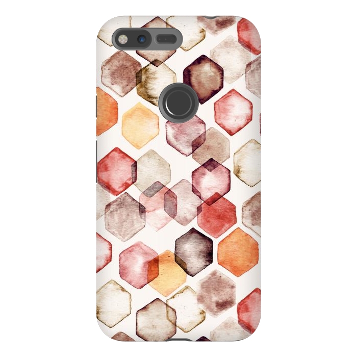 Pixel XL StrongFit Autumn Bokeh - Watercolour Hexagons by Tangerine-Tane