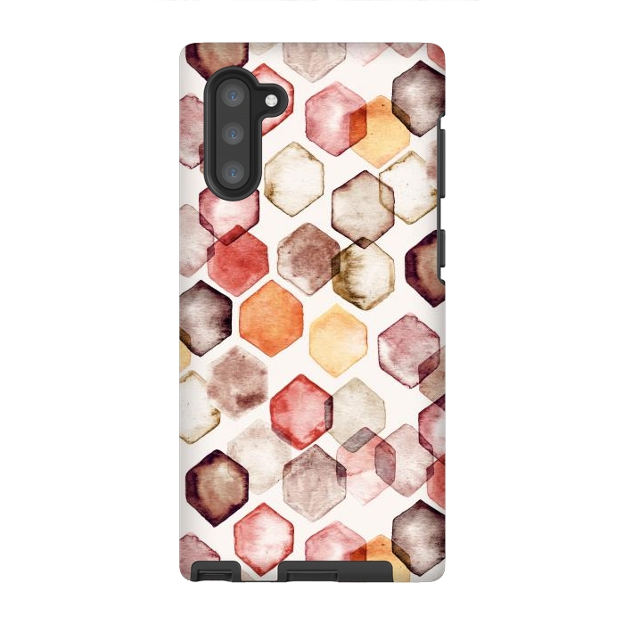 Galaxy Note 10 StrongFit Autumn Bokeh - Watercolour Hexagons by Tangerine-Tane
