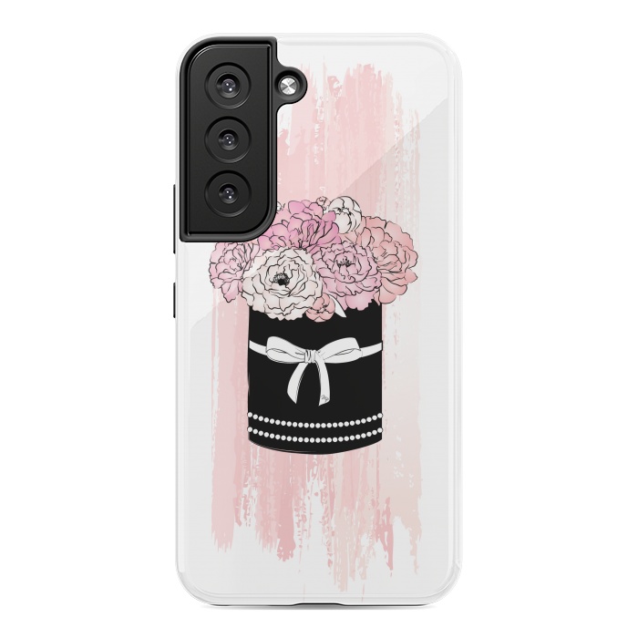 Galaxy S22 StrongFit Flower Box with pink Peonies by Martina