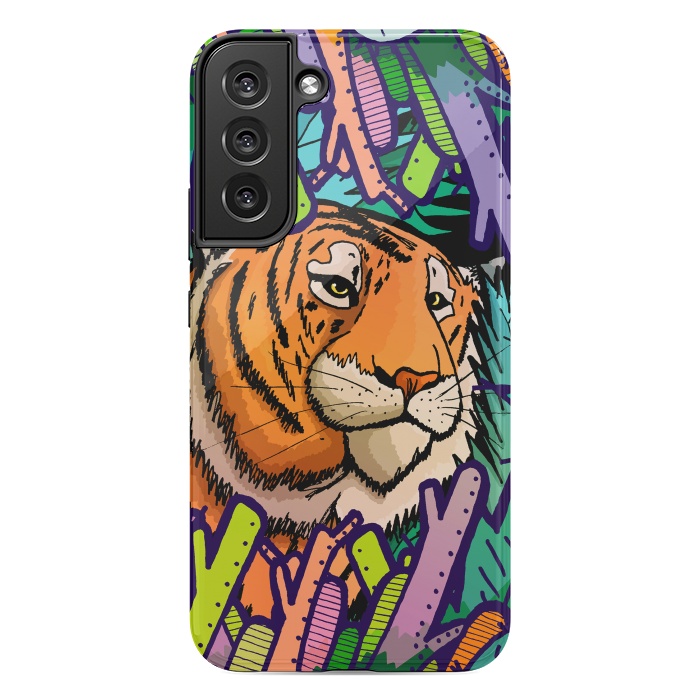 Galaxy S22 plus StrongFit Tiger in the undergrowth  by Steve Wade (Swade)