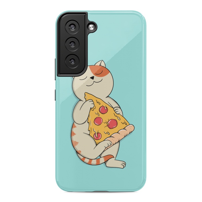 Galaxy S22 StrongFit Cat and Pizza by Coffee Man