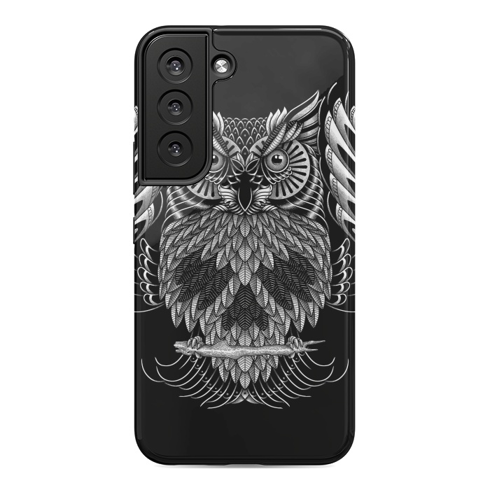 Galaxy S22 StrongFit Owl Skull Ornate (Dark) by Afif Quilimo