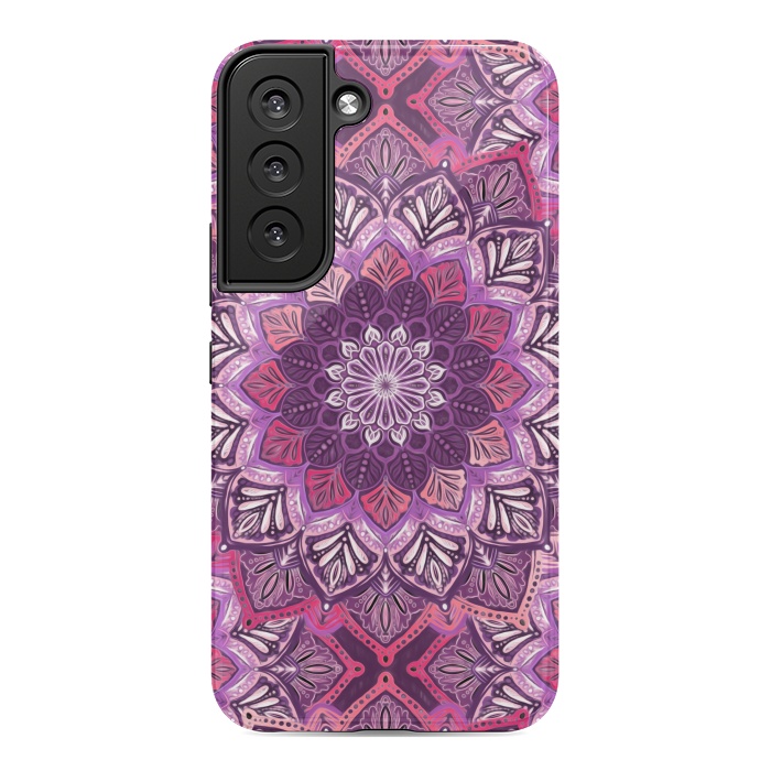 Galaxy S22 StrongFit Perfect Pearly Plum Mandala by Micklyn Le Feuvre