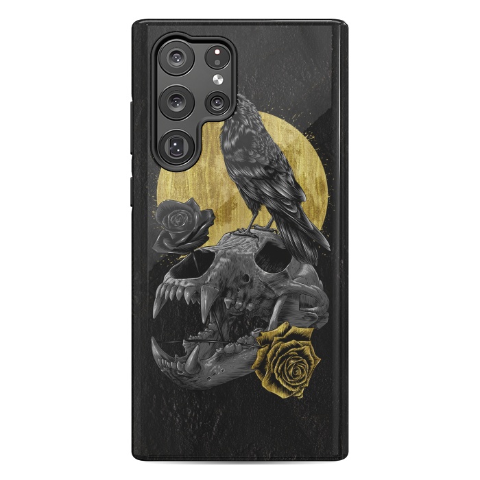 Galaxy S22 Ultra StrongFit Skull Crow by Alberto