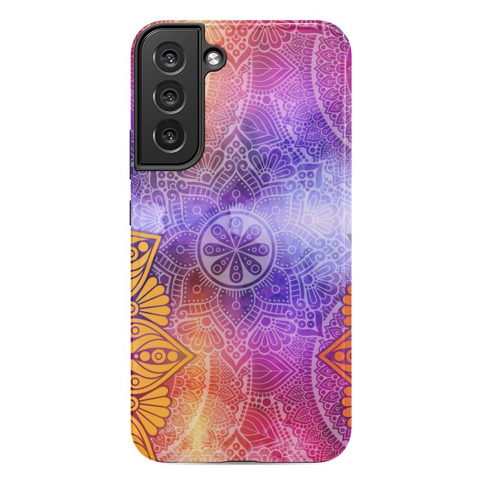Galaxy S22 plus StrongFit Mandala Pattern with bright Colors by ArtsCase