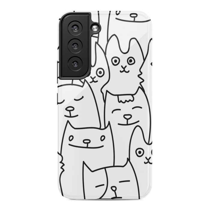Galaxy S22 StrongFit black white funny cats by haroulita