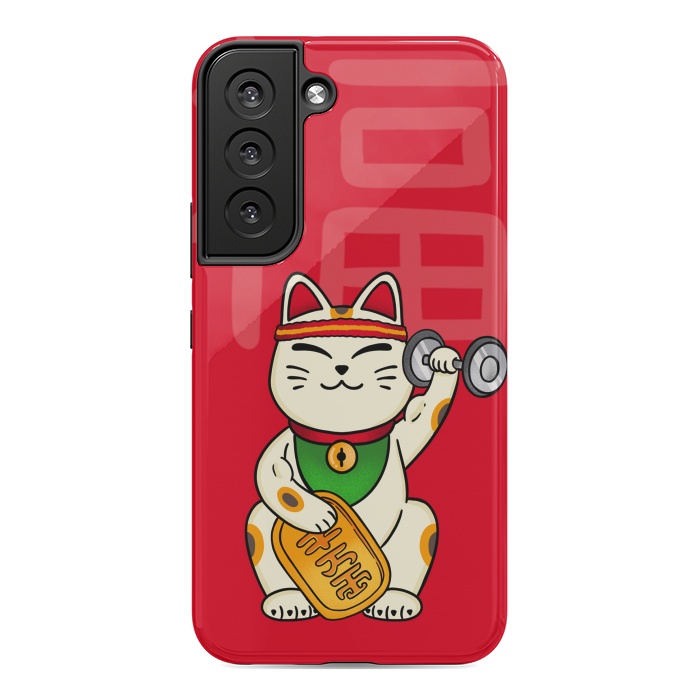 Galaxy S22 StrongFit Cat lucky gym by Coffee Man