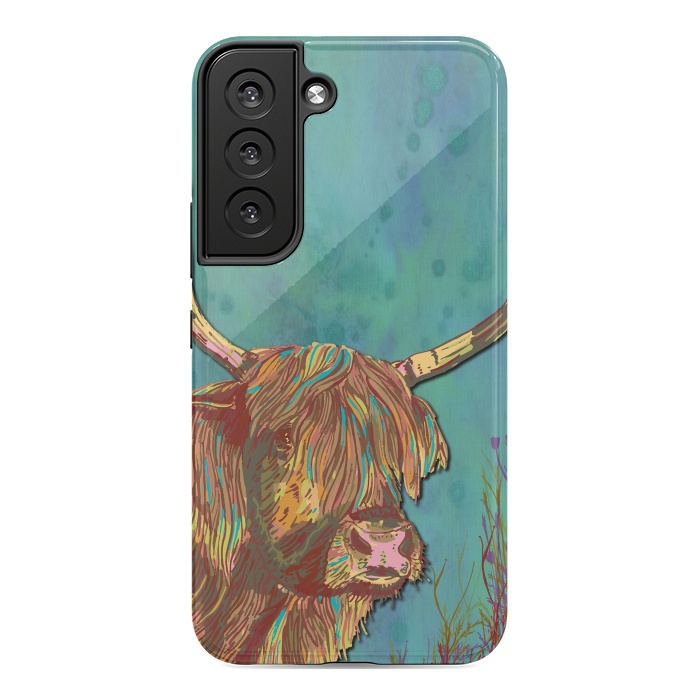 Galaxy S22 StrongFit Highland Cow by Lotti Brown