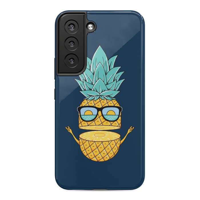 Galaxy S22 StrongFit Pineapple Sunglasses Blue by Coffee Man