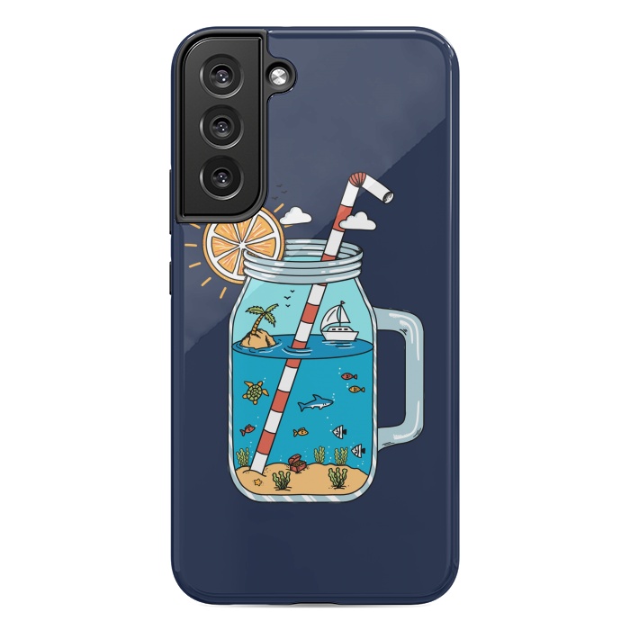 Galaxy S22 plus StrongFit Drink Landscape Blue by Coffee Man