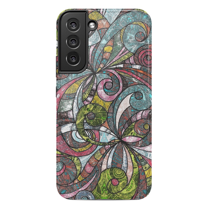 Galaxy S22 plus StrongFit Drawing Floral Zentangle G203 by Medusa GraphicArt