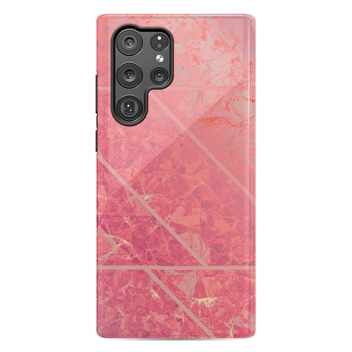 Galaxy S22 Ultra StrongFit Pink Marble Texture G281 by Medusa GraphicArt