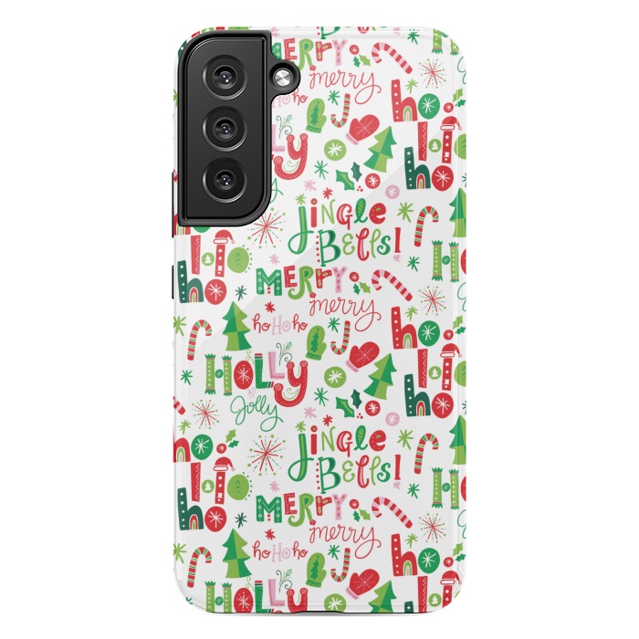 Galaxy S22 plus StrongFit Festive Christmas Lettering by Noonday Design
