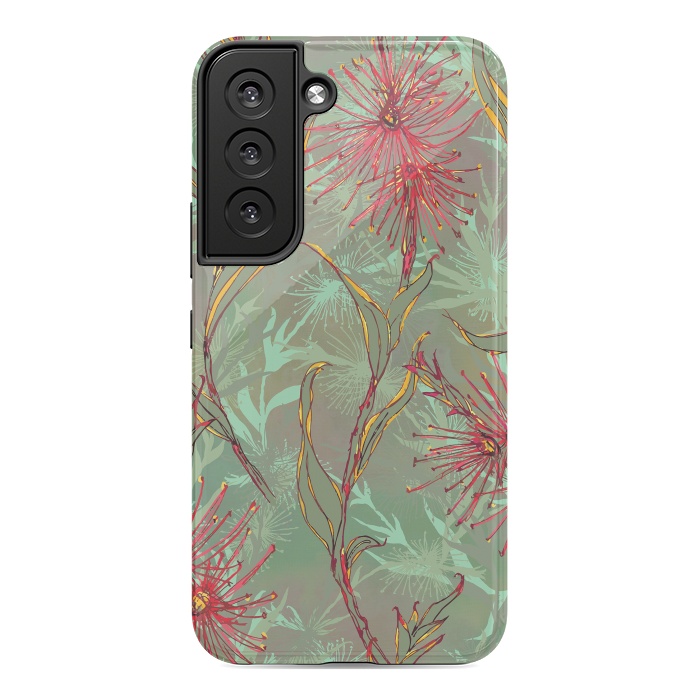 Galaxy S22 StrongFit Red Gum Flower by Lotti Brown