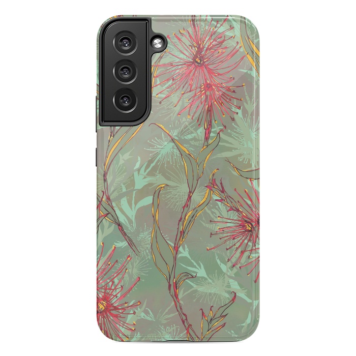 Galaxy S22 plus StrongFit Red Gum Flower by Lotti Brown