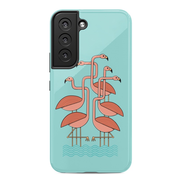 Galaxy S22 StrongFit Flamingos by Coffee Man