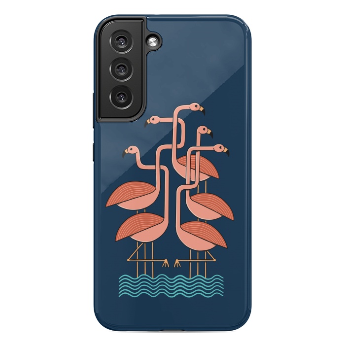 Galaxy S22 plus StrongFit Flamingos blue by Coffee Man
