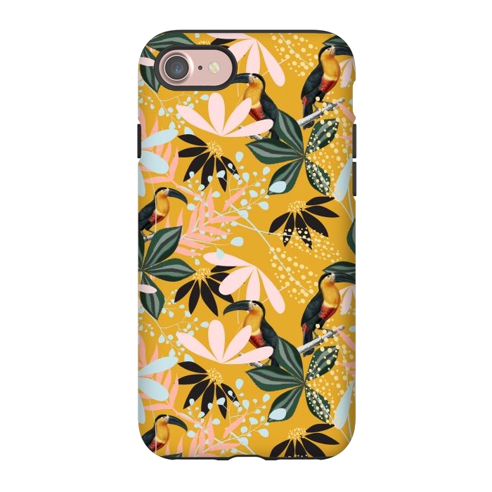 iPhone 7 StrongFit Tropical Toucan Garden by Uma Prabhakar Gokhale