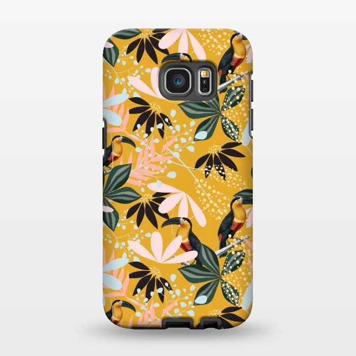 Galaxy S7 EDGE StrongFit Tropical Toucan Garden by Uma Prabhakar Gokhale
