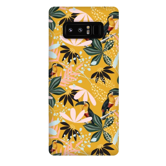 Galaxy Note 8 StrongFit Tropical Toucan Garden by Uma Prabhakar Gokhale