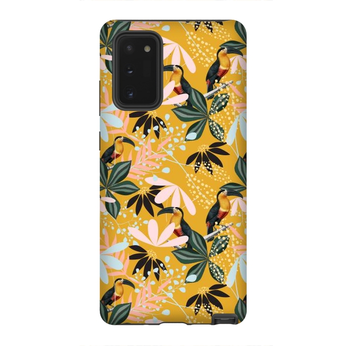 Galaxy Note 20 StrongFit Tropical Toucan Garden by Uma Prabhakar Gokhale