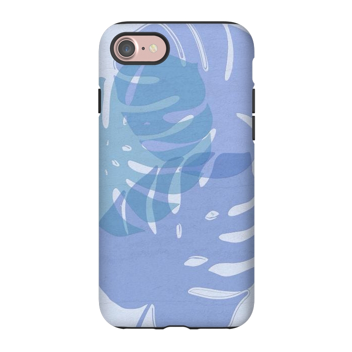 iPhone 7 StrongFit Blue Leaves by Martina