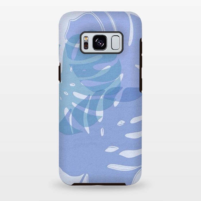 Galaxy S8 plus StrongFit Blue Leaves by Martina