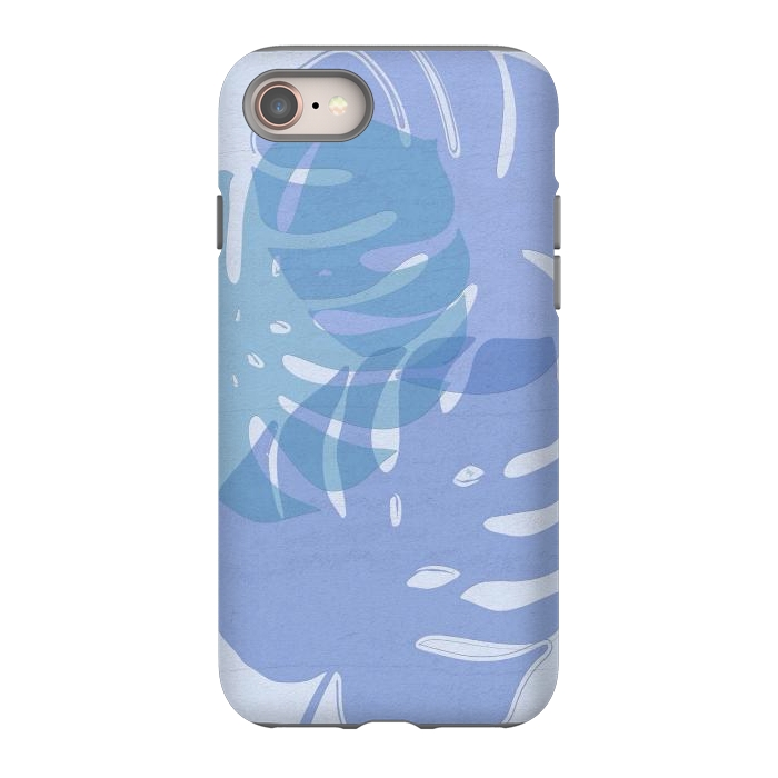 iPhone 8 StrongFit Blue Leaves by Martina