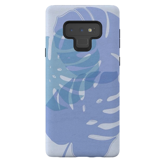 Galaxy Note 9 StrongFit Blue Leaves by Martina