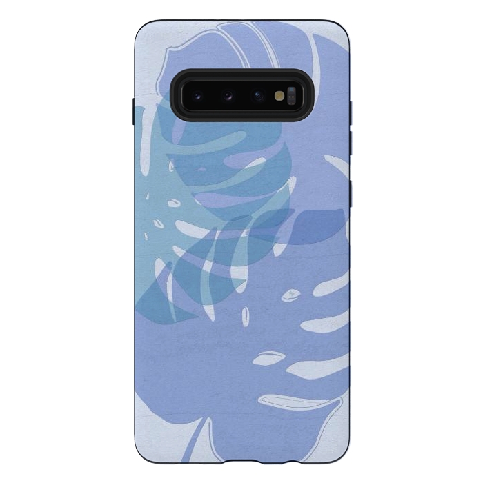 Galaxy S10 plus StrongFit Blue Leaves by Martina