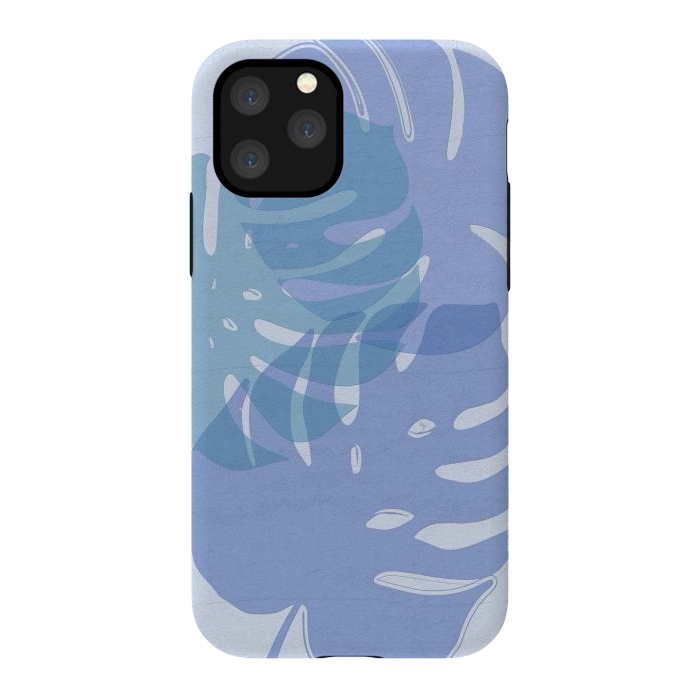 iPhone 11 Pro StrongFit Blue Leaves by Martina