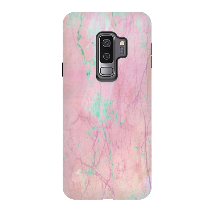 Galaxy S9 plus StrongFit Pink paint marble by Martina