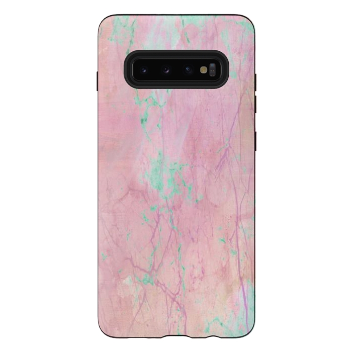 Galaxy S10 plus StrongFit Pink paint marble by Martina