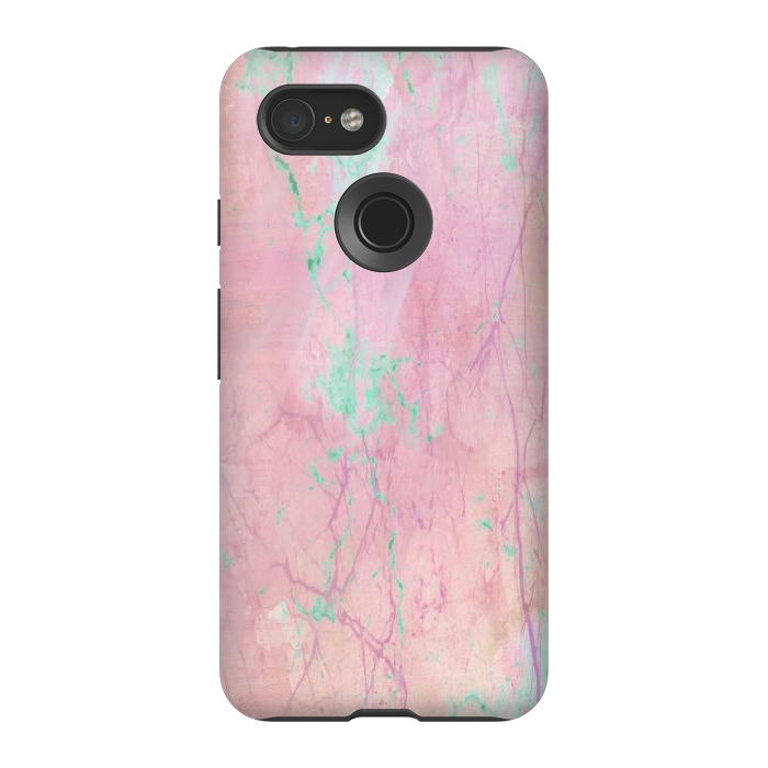 Pixel 3 StrongFit Pink paint marble by Martina