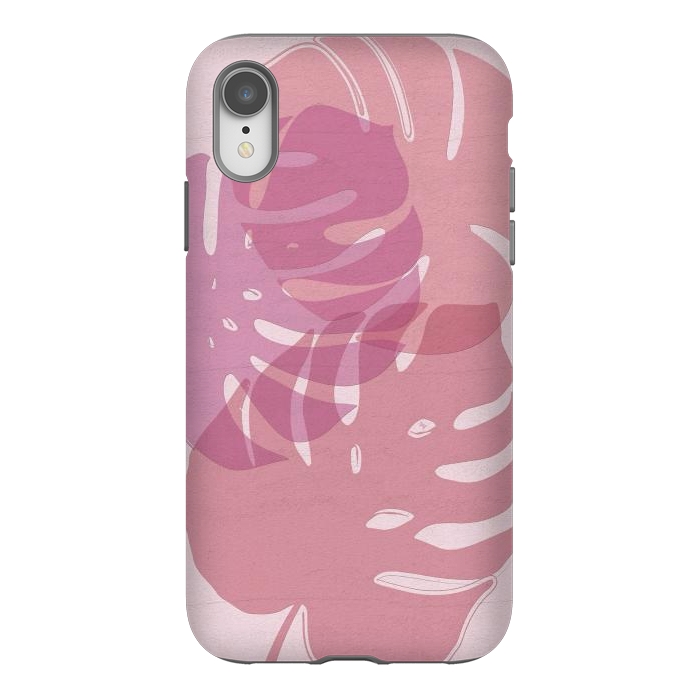 iPhone Xr StrongFit Pink exotic leaves by Martina