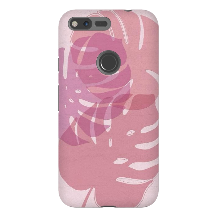 Pixel XL StrongFit Pink exotic leaves by Martina