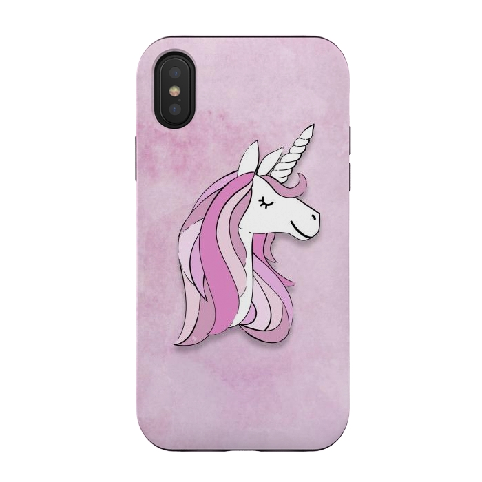 iPhone Xs / X StrongFit Cute Pink Unicorn by Martina