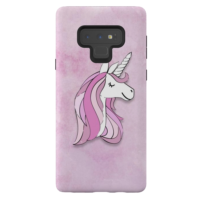 Galaxy Note 9 StrongFit Cute Pink Unicorn by Martina